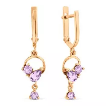 Серьги с аметистами Линии Любви