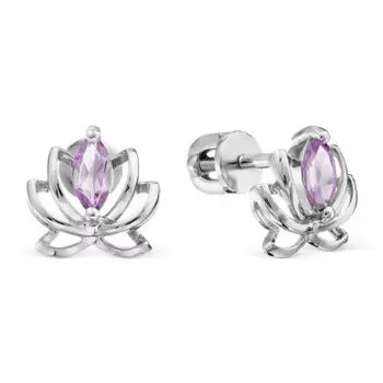 Серьги с аметистами Линии Любви