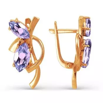Серьги с аметистами Линии Любви