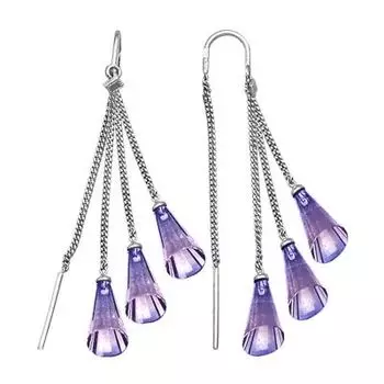 Серьги с аметистами Линии Любви