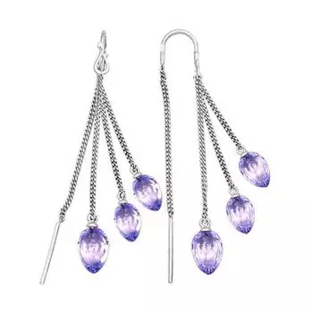 Серьги с аметистами Линии Любви