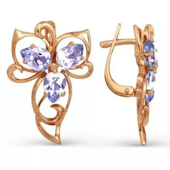 Серьги с аметистами Линии Любви