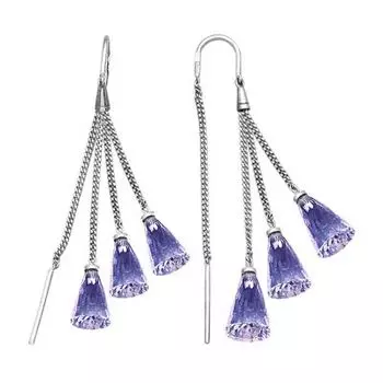 Серьги с аметистами Линии Любви