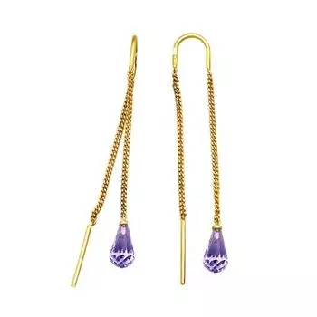 Серьги с аметистами Линии Любви