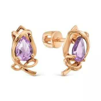Серьги с аметистами Линии Любви