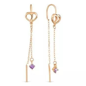 Серьги с аметистами Линии Любви