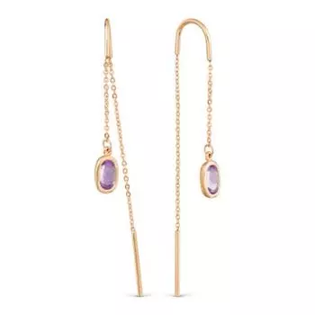 Серьги с аметистами Линии Любви