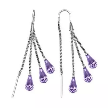 Серьги с аметистами Линии Любви