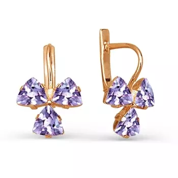 Серьги с аметистами Линии Любви