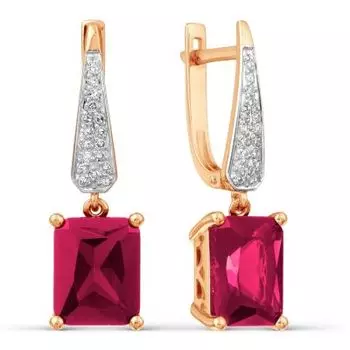 Серьги с бриллиантами и корундами Линии Любви