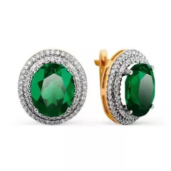 Серьги с бриллиантами и ониксами Линии Любви