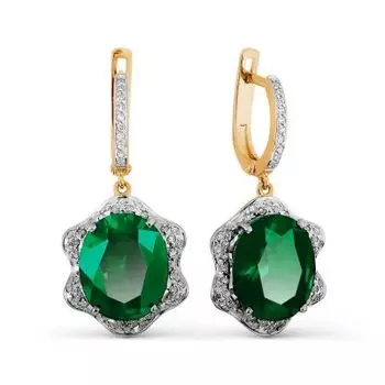 Серьги с бриллиантами и ониксами Линии Любви