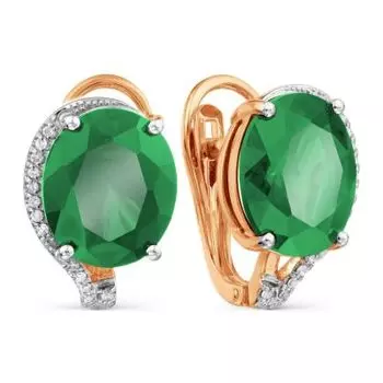 Серьги с бриллиантами и ониксами Линии Любви