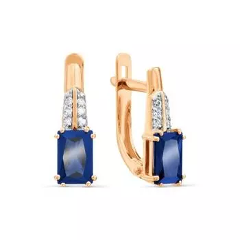 Серьги с бриллиантами и сапфирами Линии Любви