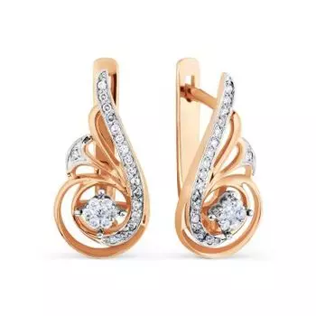 Серьги с бриллиантами Линии Любви