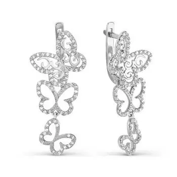 Серьги с бриллиантами Линии Любви