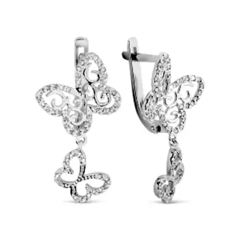 Серьги с бриллиантами Линии Любви