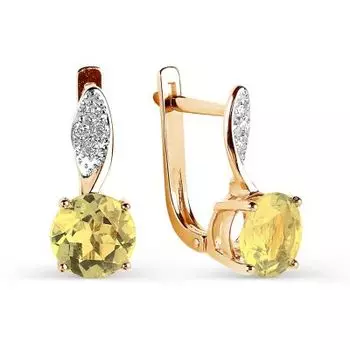 Серьги с цитринами и бриллиантами Линии Любви