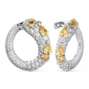 Серьги с цитринами и фианитами Линии Любви