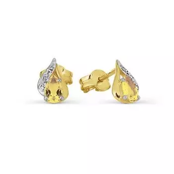 Серьги с цитринами и фианитами Линии Любви
