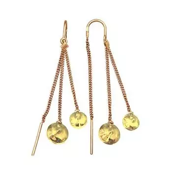 Серьги с цитринами Линии Любви