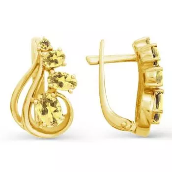 Серьги с цитринами Линии Любви