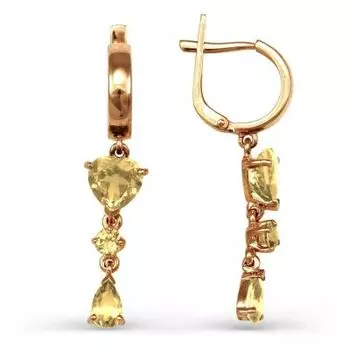 Серьги с цитринами Линии Любви