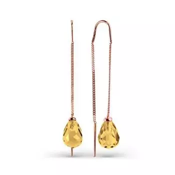 Серьги с цитринами Линии Любви