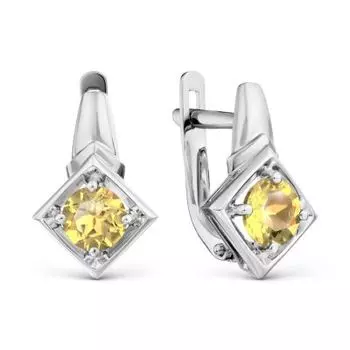 Серьги с цитринами Линии Любви