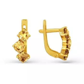 Серьги с цитринами Линии Любви