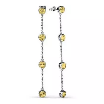 Серьги с цитринами Линии Любви