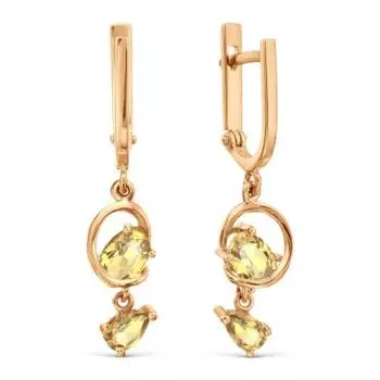 Серьги с цитринами Линии Любви