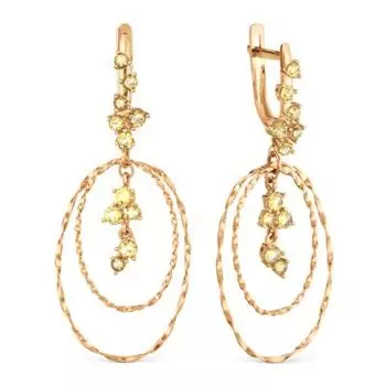 Серьги с цитринами Линии Любви