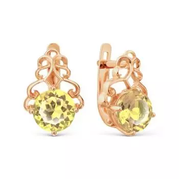 Серьги с цитринами Линии Любви