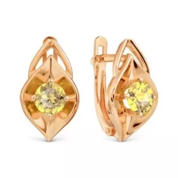 Серьги с цитринами Линии Любви