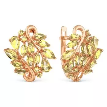 Серьги с цитринами Линии Любви