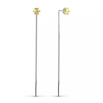 Серьги с цитринами Линии Любви