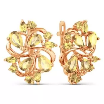 Серьги с цитринами Линии Любви