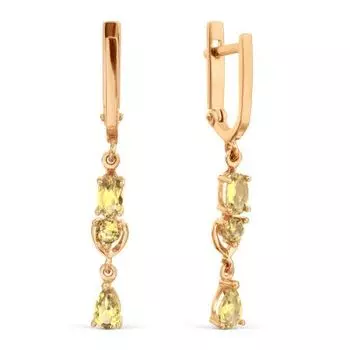 Серьги с цитринами Линии Любви
