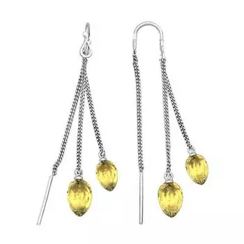 Серьги с цитринами Линии Любви