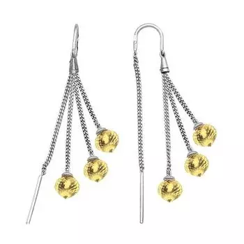 Серьги с цитринами Линии Любви