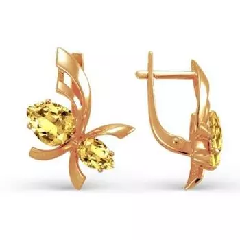 Серьги с цитринами Линии Любви