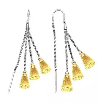 Серьги с цитринами Линии Любви