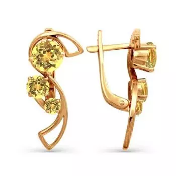 Серьги с цитринами Линии Любви