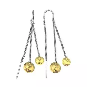 Серьги с цитринами Линии Любви