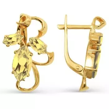 Серьги с цитринами Линии Любви