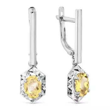 Серьги с цитринами Линии Любви