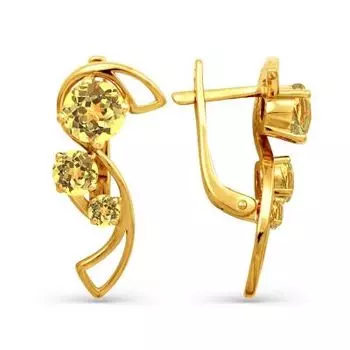 Серьги с цитринами Линии Любви