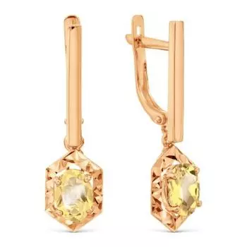 Серьги с цитринами Линии Любви