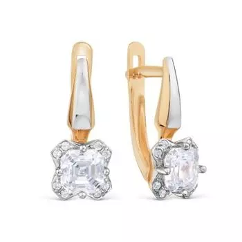 Серьги с фианитами и фианитами Premium Линии Любви